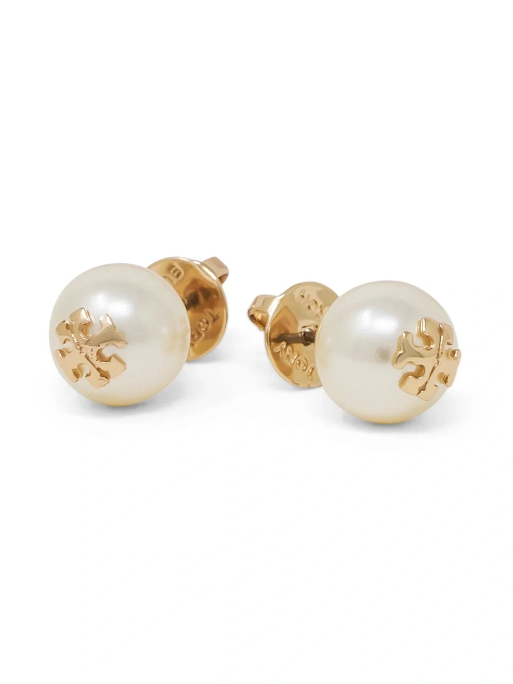 NWOT Tory Burch Moondance Pearl Logo Stud Earring